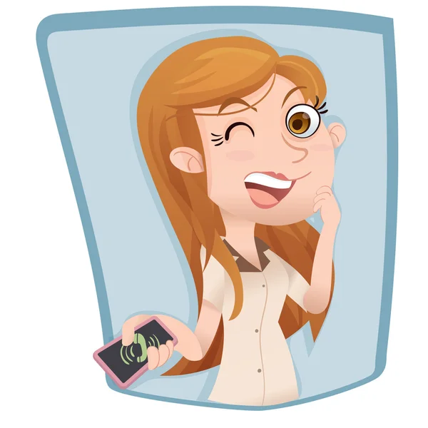 Vrouw met smartphone — Stockvector