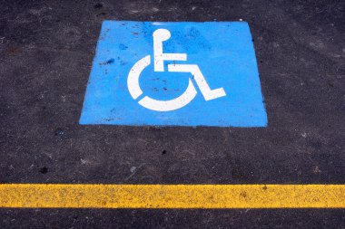 Parking and traffic sign for disabled people clipart