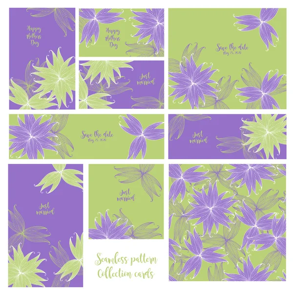 Düğün davetiyesi. Koleksiyon kartları. Seamless modeli