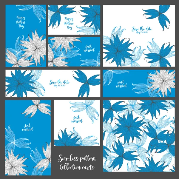 Düğün davetiyesi. Koleksiyon kartları. Seamless modeli