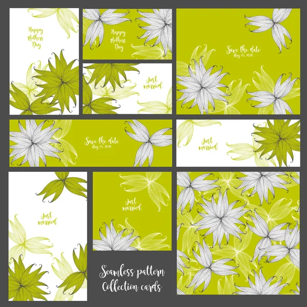 Düğün davetiyesi. Koleksiyon kartları. Seamless modeli