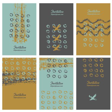 Mürekkep koleksiyonu altı davetiye sıçramak