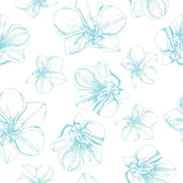 Floral seamless pattern with orchid flowers