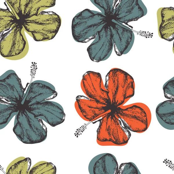 Floral pattern with tropical flowers