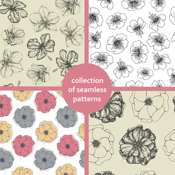 Collection of floral seamless pattern