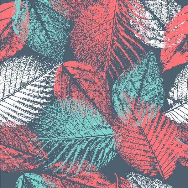 Seamless pattern with leaves prints