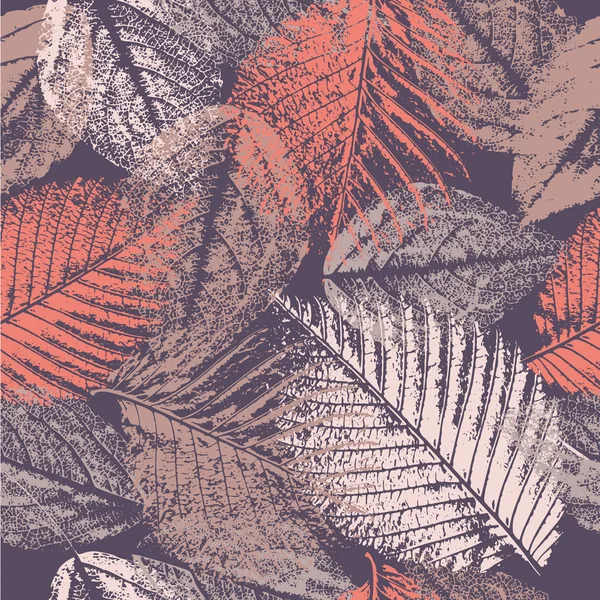 Seamless pattern with leaves prints