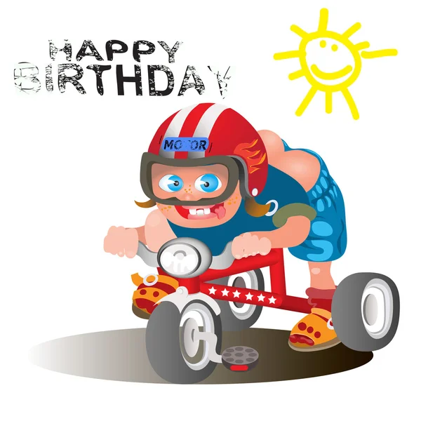 Birthday greetings for the rider — Stock Vector