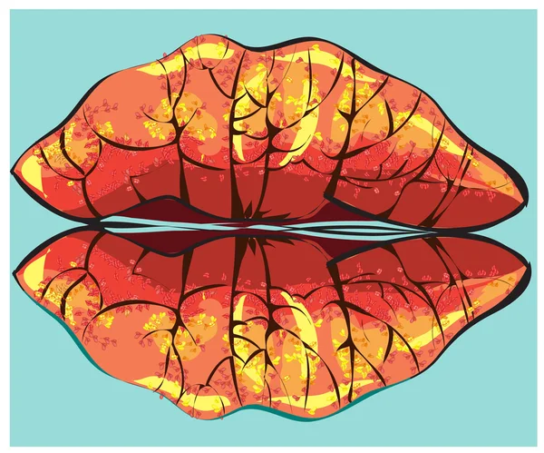 Lips so beautifully look in the fall. — Stock Photo, Image