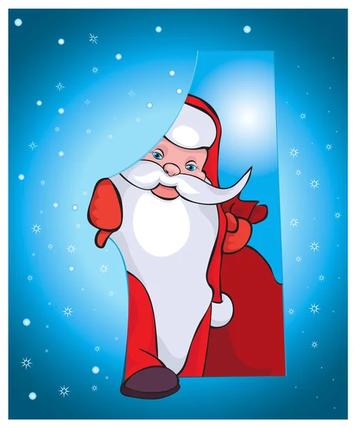Dieser Weihnachtsmann kommt mit schönen Geschenken zu Ihnen nach Hause. — Stockvektor