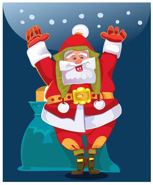 Santa insanlar dilek a mutlu yeni yıl ve mutlu Noeller. — Stok Vektör
