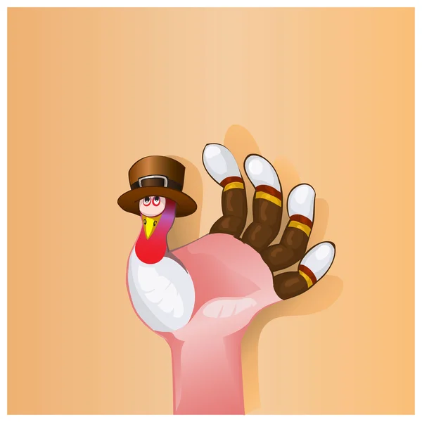 Schöne glückliche Erntedankfest Hintergrund mit niedlichen glücklich Cartoon der Truthahn Vogel — Stockvektor