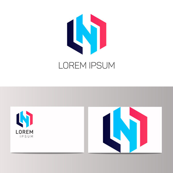 Abstract N letter logo company clean icon vector design