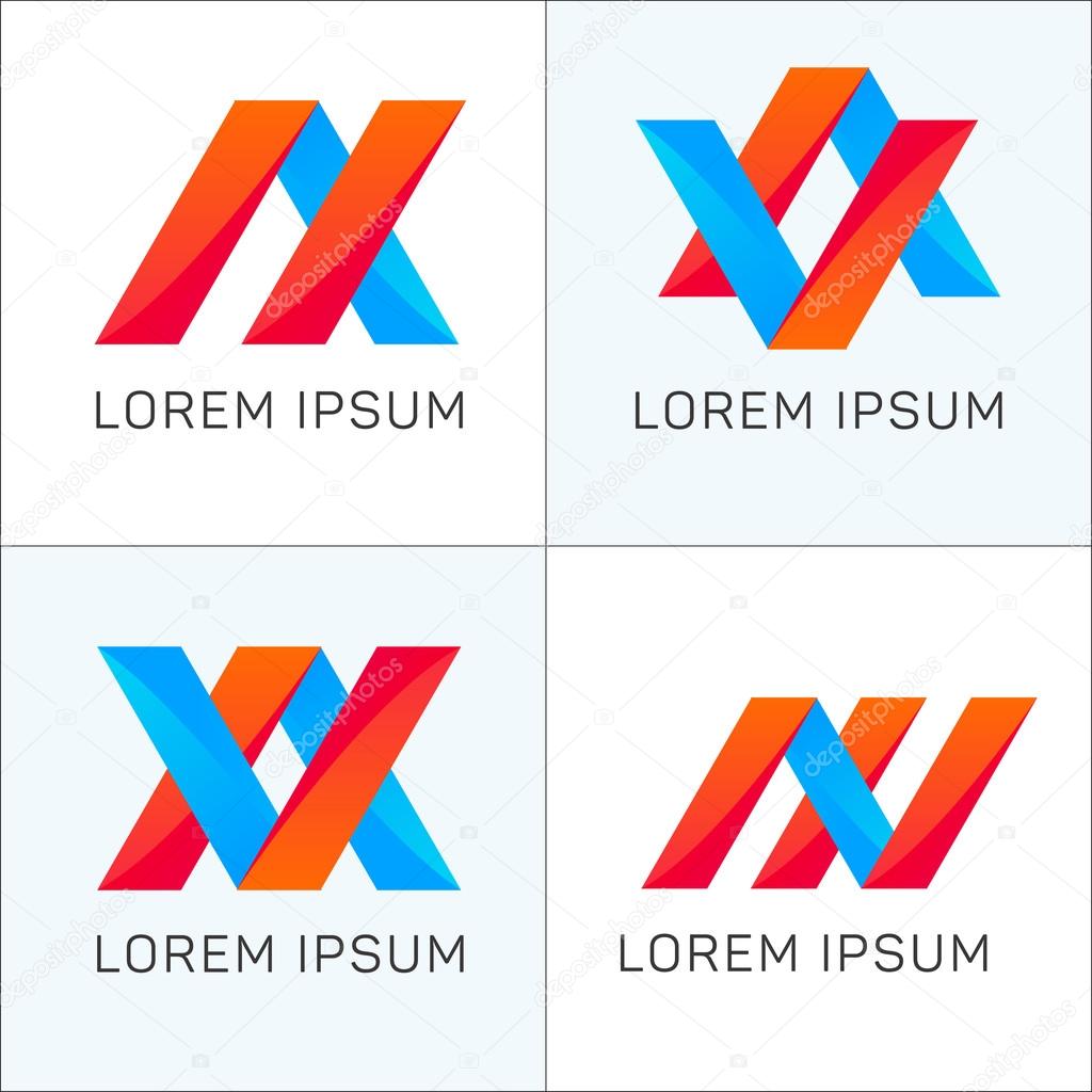 Abstract logotype elements company signs vector design