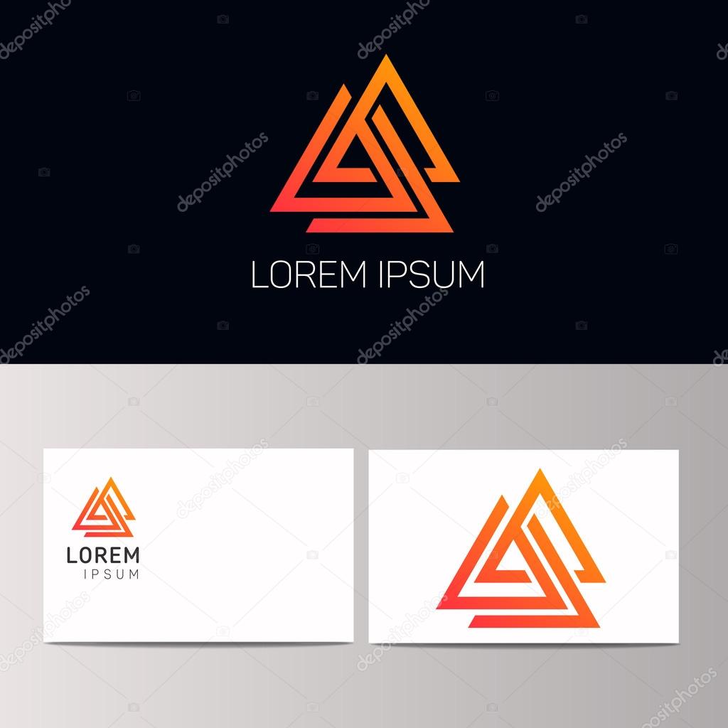 Abstract triangle company icon sign. Vector polygon emblem