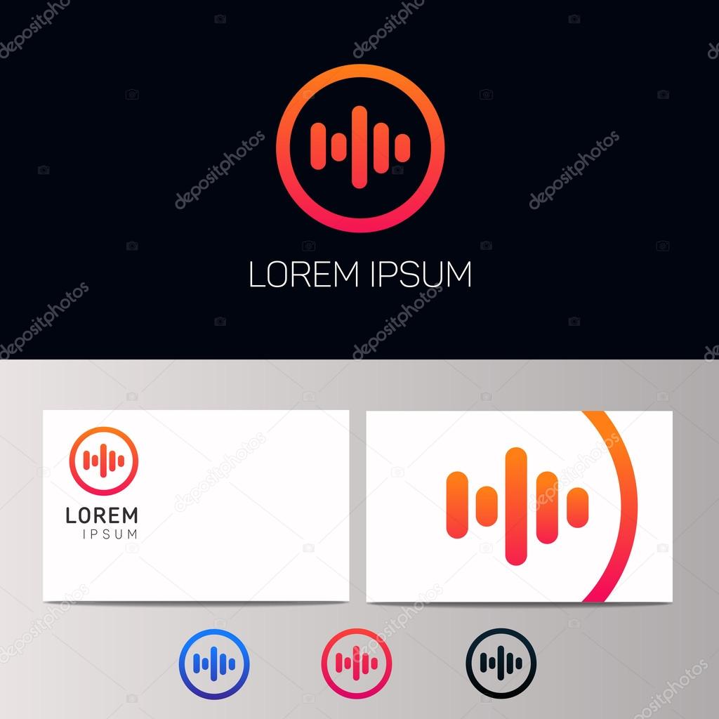 Abstract minimalistic sound music equalizer icon. Vector audio logotype