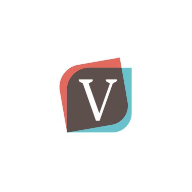 V harfi işareti retro şirket simge vektör tasarımı