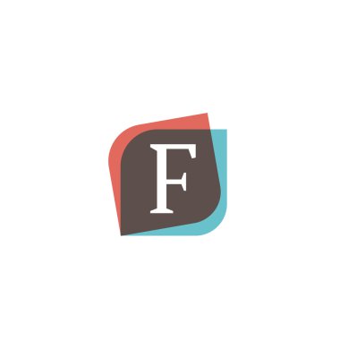 F harfi retro işaret simge vektör tasarımı şirket