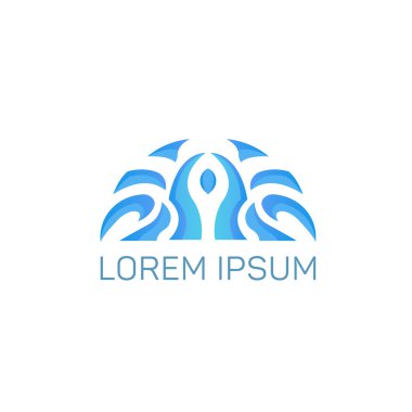 Buz parçaları mavi kış süsleme şirket logo tasarımı. Creati
