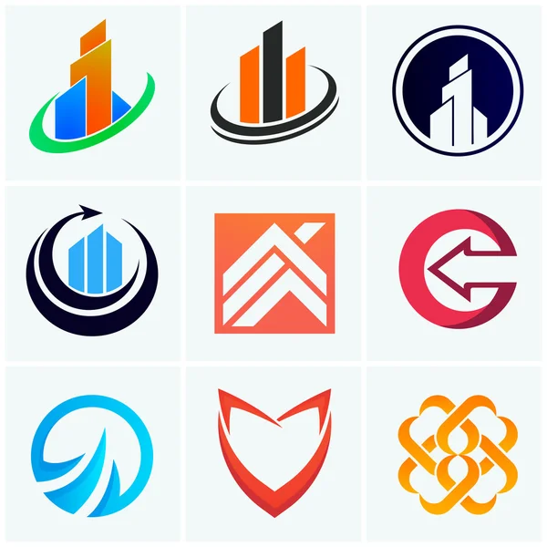 Logotipos abstractos signos de la empresa vector iconos — Vector de stock