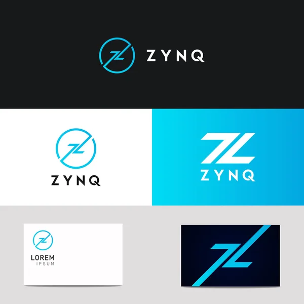 Empresa abstrata Z letra círculo sinal vetor ícone logotipo design — Vetor de Stock