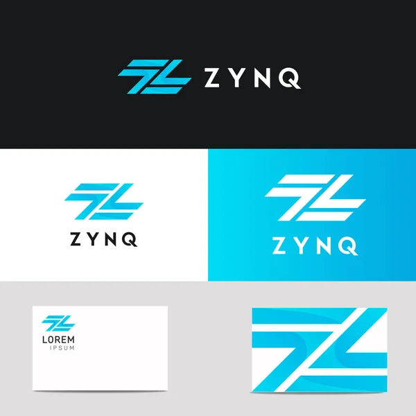Abstract company Z letter sign vector icon logo design — Stock Vector