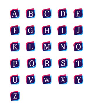 Soyut öğeler ile mektup şekillendirir. Şirket logo ve işaretlerin ve