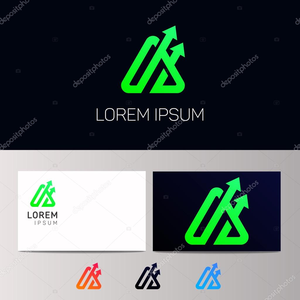 Abstract triangle logo sign vector icon minimalistic design. Company  logotype arrow symbol.