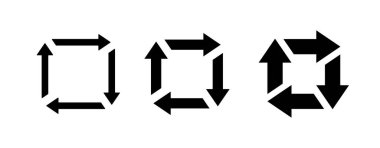 Repost simge vektör işaretleri kümesi. Sembolü yeniden yaz.