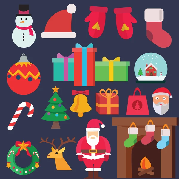 Christmas flat icons — Stock Photo, Image