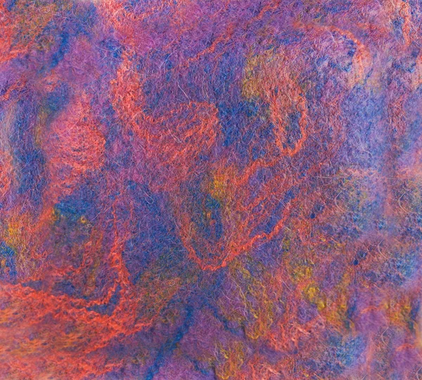 Textury barevné plstěné tkaniny z barvené ovčí vlny a viskózy. — Stock fotografie