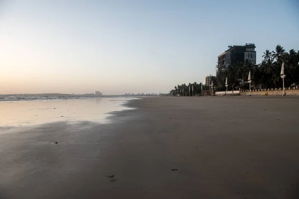 Mumbai India Mayo 2020 Vista General Puesto Comida Desierta Playa — Foto de Stock