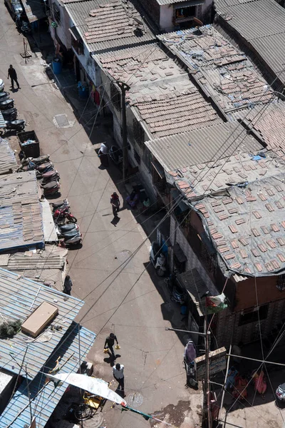 Mumbai India Mei 2020 Arial View Dharavi Sloppenwijken Tijdens Door — Stockfoto