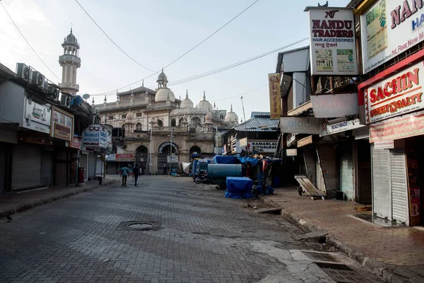 Mumbai India Mei 2020 Gesloten Winkels Een Marktgebied Sheikh Memon — Stockfoto