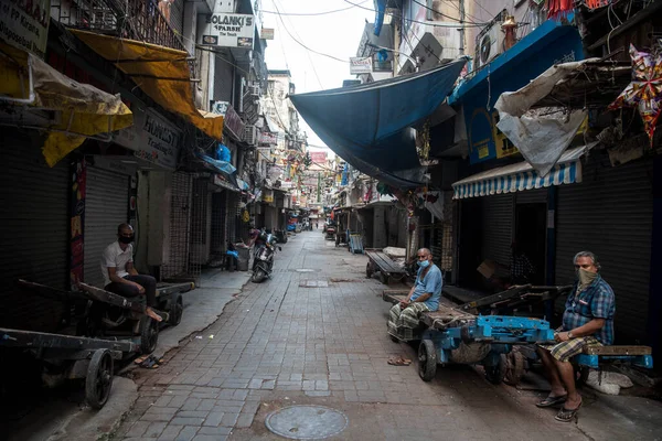 Mumbai India Mei 2020 Gesloten Winkels Een Marktgebied Bij Sutar — Stockfoto