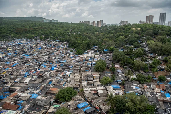 Mumbai India Juni 2020 Luchtfoto Van Appa Pada Sloppenwijk Malad — Stockfoto