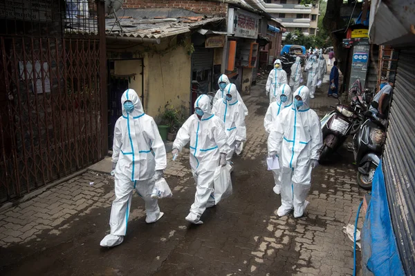 Mumbai India Haziran 2020 Covid Coronavirus Salgını Sırasında Malad Bir — Stok fotoğraf