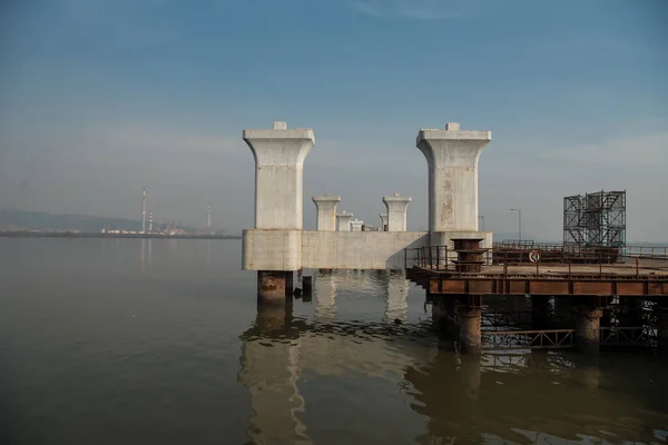 Mumbai India Diciembre 2020 Una Vista Construcción Mumbai Trans Harbour — Foto de Stock