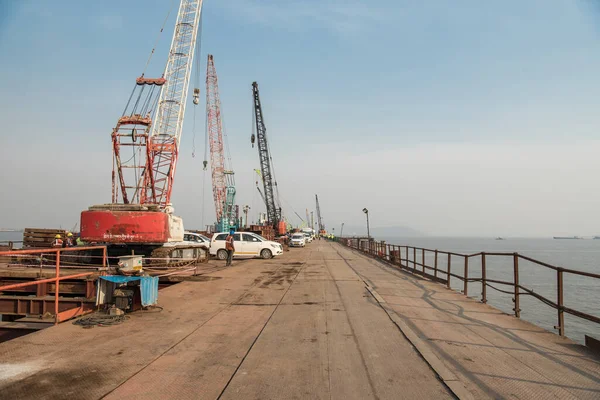Mumbai India December 2020 View Construction Mumbai Trans Harbour Link — 图库照片