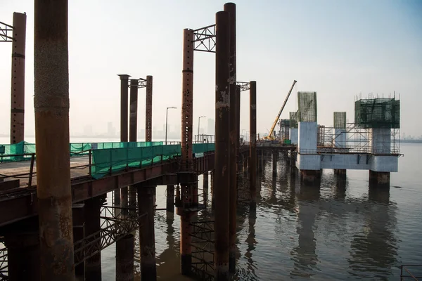 Mumbai India Diciembre 2020 Una Vista Construcción Mumbai Trans Harbour — Foto de Stock