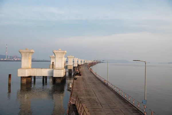 Mumbai India Diciembre 2020 Una Vista Construcción Mumbai Trans Harbour — Foto de Stock