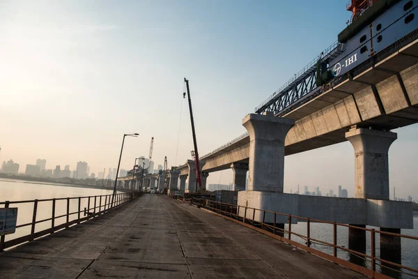 Mumbai India December 2020 View Construction Mumbai Trans Harbour Link — Stock Photo, Image