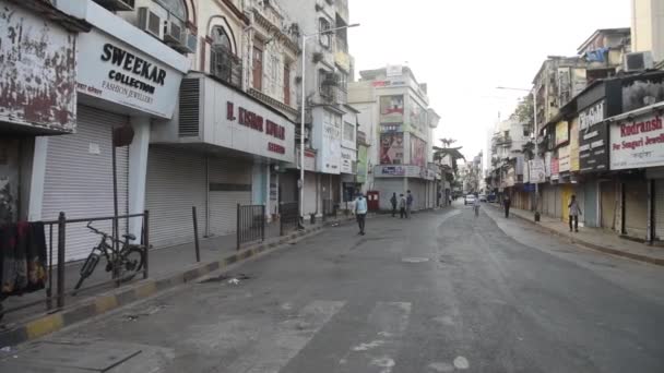 Mumbai India Maj 2020 Stängda Butiker Ett Marknadsområde Vid Zaveri — Stockvideo