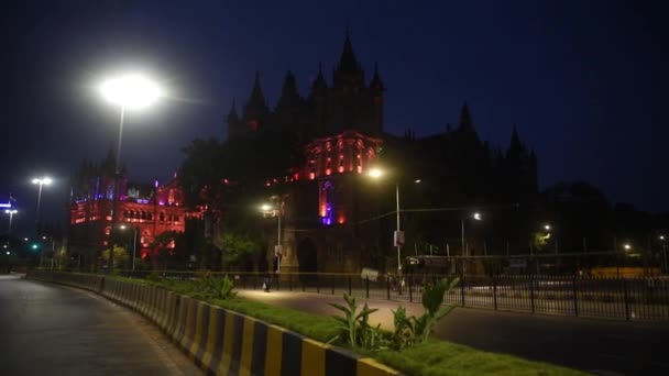 Mumbai India Maj 2020 Ogólne Spojrzenie Opuszczoną Drogę Pobliżu Chhatrapati — Wideo stockowe