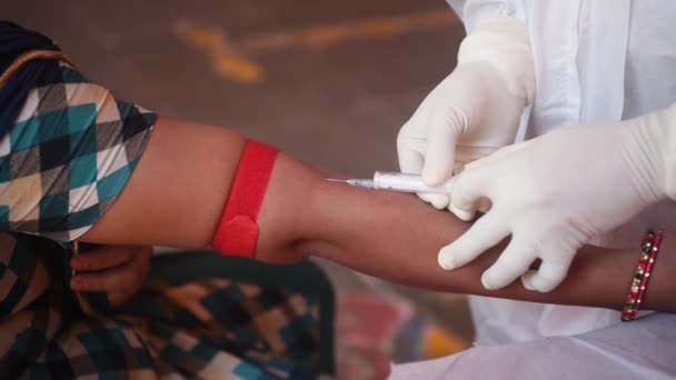 Mumbai India May 2020 Medical Worker Collect Blood Sample Community — Wideo stockowe