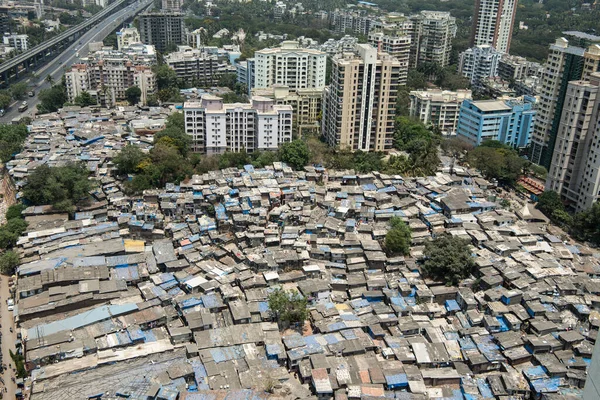 Mumbai India April 2021 Aerial View Slum Residential Buildings Borivali — Stockfoto