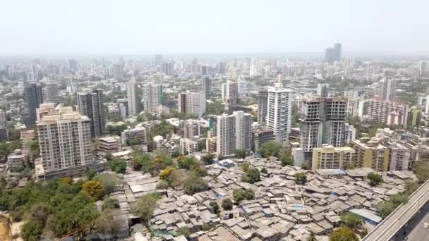 Mumbai India April 2021 Arial View Residential Commercial Buildings Stand — Stockvideo