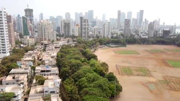 Mumbai India 2021 Április Légi Felvétel Dadari Shivaji Parkból Hétvégi — Stock videók