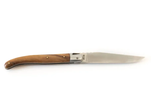 Den Helder, the Netherlands. August 3, 2021. Original handmade knives by Laguiole from France. — Stok fotoğraf