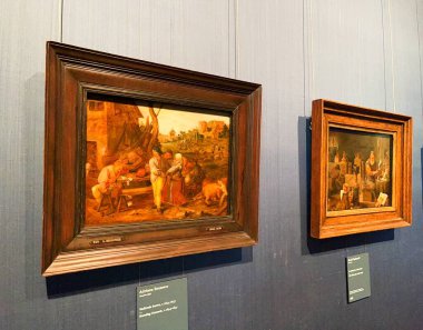 Lahey, Hollanda 'da. 4 Aralık 2025. Moritshu 'daki sergi odalarından birinde. Yüksek kalite fotoğraf